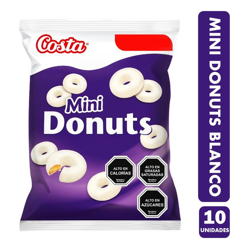 Galletas Mini Donuts Chocolate Blanco, Costa (pack De 10uni)