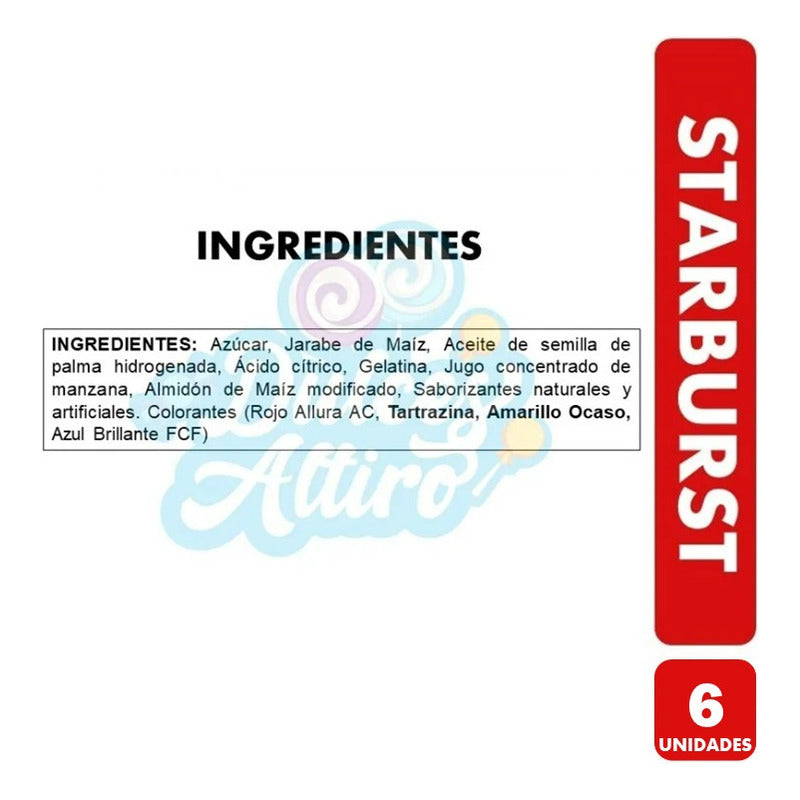 Starburst Caramelos Masticables, Sabor A Frutas(pack Con 6u)