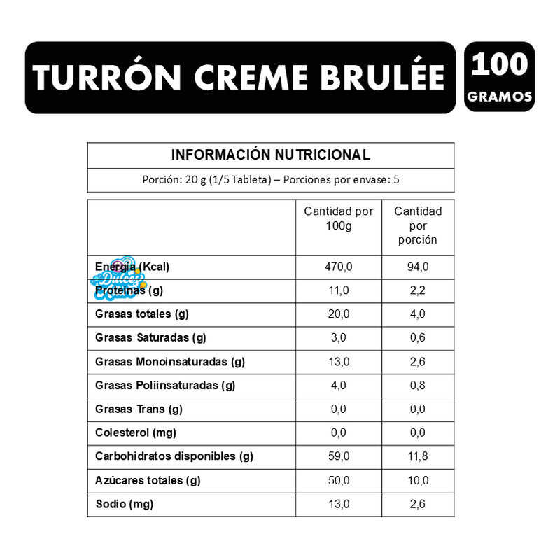 Turrón De Maní Creme Brulée Valentte (barra Con 100 Gramos)