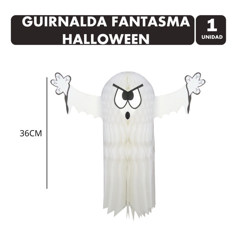 Guirnalda En Forma De Fantasma Decoración Halloween (36cm) Blanco Guirnalda Fantasma
