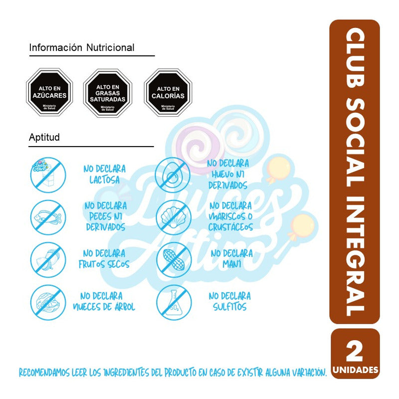 Galletas Club Social, Integral -2 Paquetes De 9 Unidades C/u