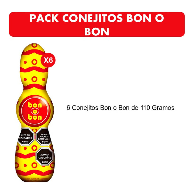 Conejos De Pascua Bon O Bon De Arcor (pack De 6 Unidades)