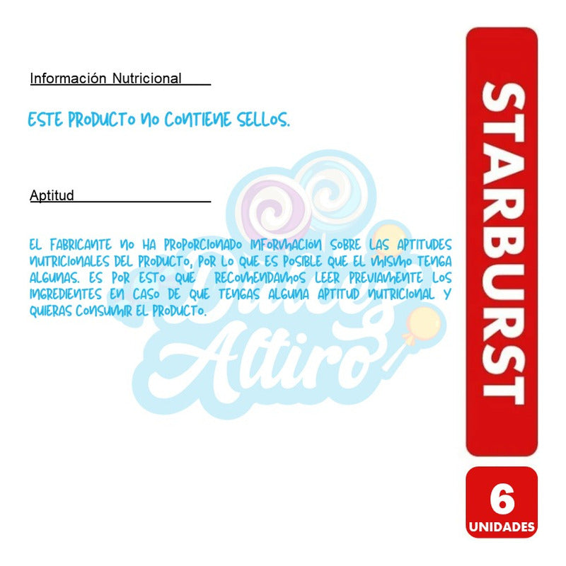Starburst Caramelos Masticables, Sabor A Frutas(pack Con 6u)