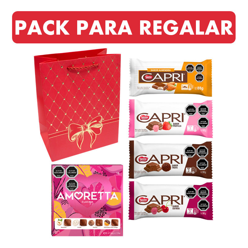 Pack Chocolates Capri Todas Las Variedades + Pralinés +bolsa