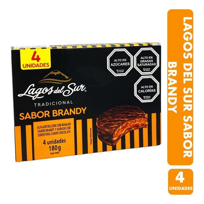 Lagos Del Sur - Alfajores Brandy (caja Con 4 Unidades)