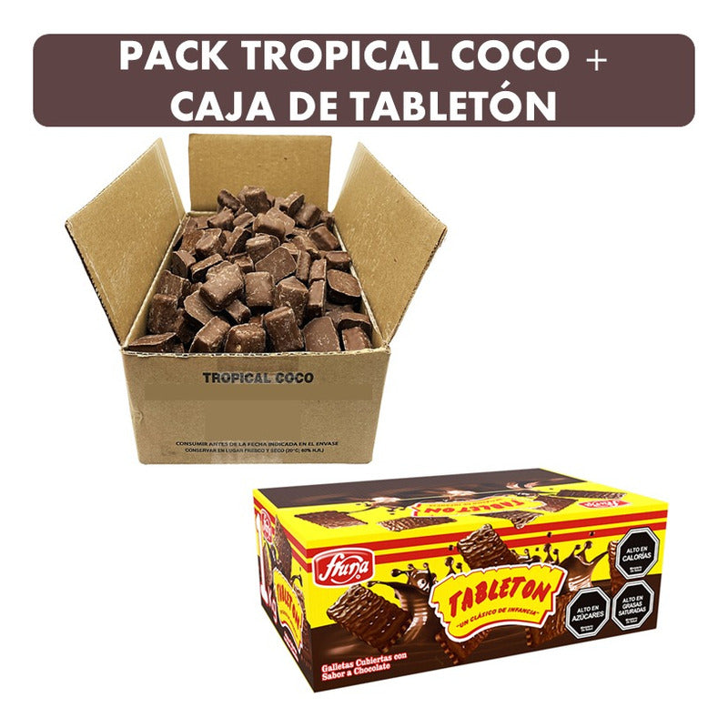 Combo Especial Los 80 Tropical Coco Y Caja De Tableton De Kg