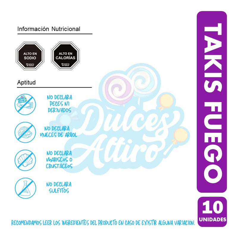 Takis Fuego, Sabor Limón - Epecial Colación (pack De 10 Uni)