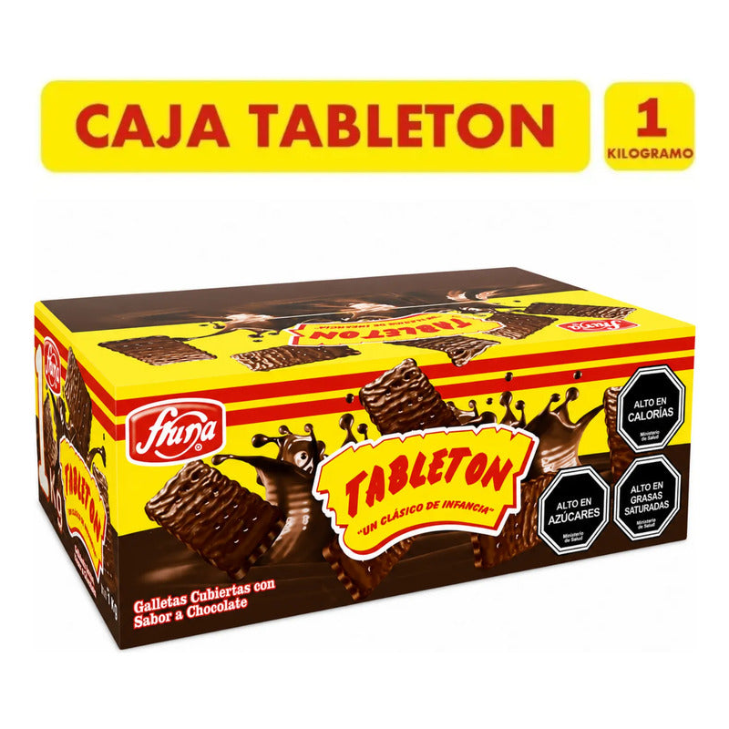 Tableton Fruna Galletas Bañadas En Chocolate - Caja 1kg