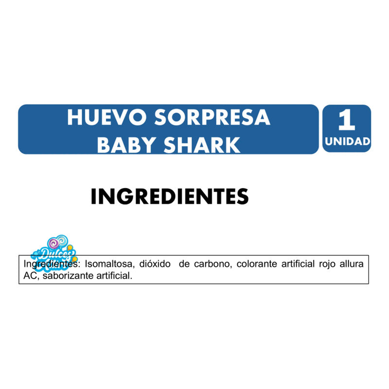 Huevo Sorpresa Baby Shark De Brickell Candy Con Caramelos