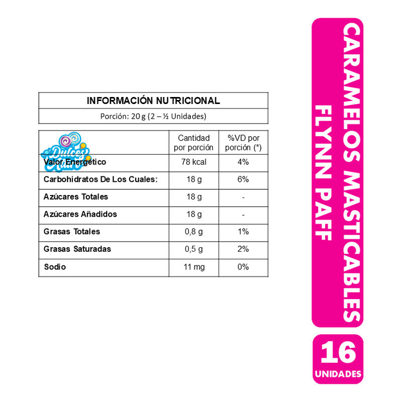 Flyn Paff Masticables Importados Sin Gluten (bolsa Con 16un)