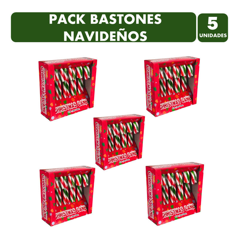 Bastones Navideños Dulces Especial Navidad - Pack 5 Unidades