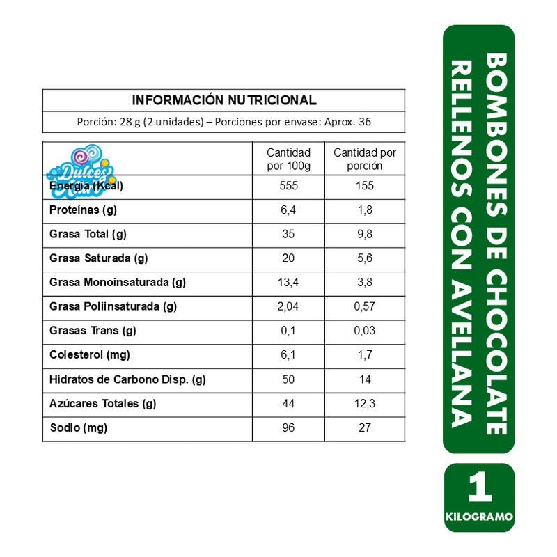 Bombones De Chocolate Rellenos Con Avellana Vobro (1kg)