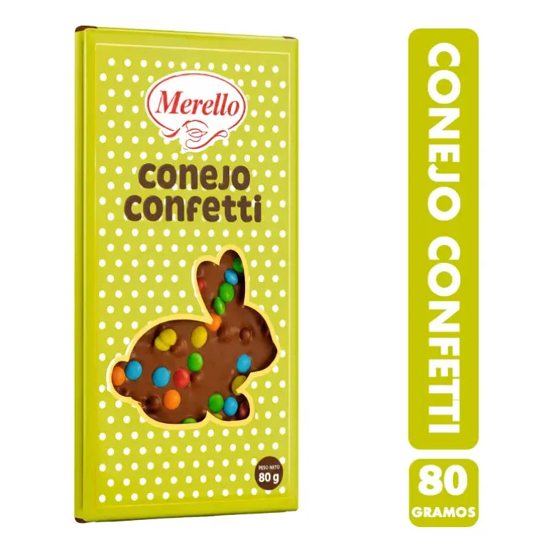 Chocolate Conejo Confetti Con Mini Chubis De Merello (80gr)