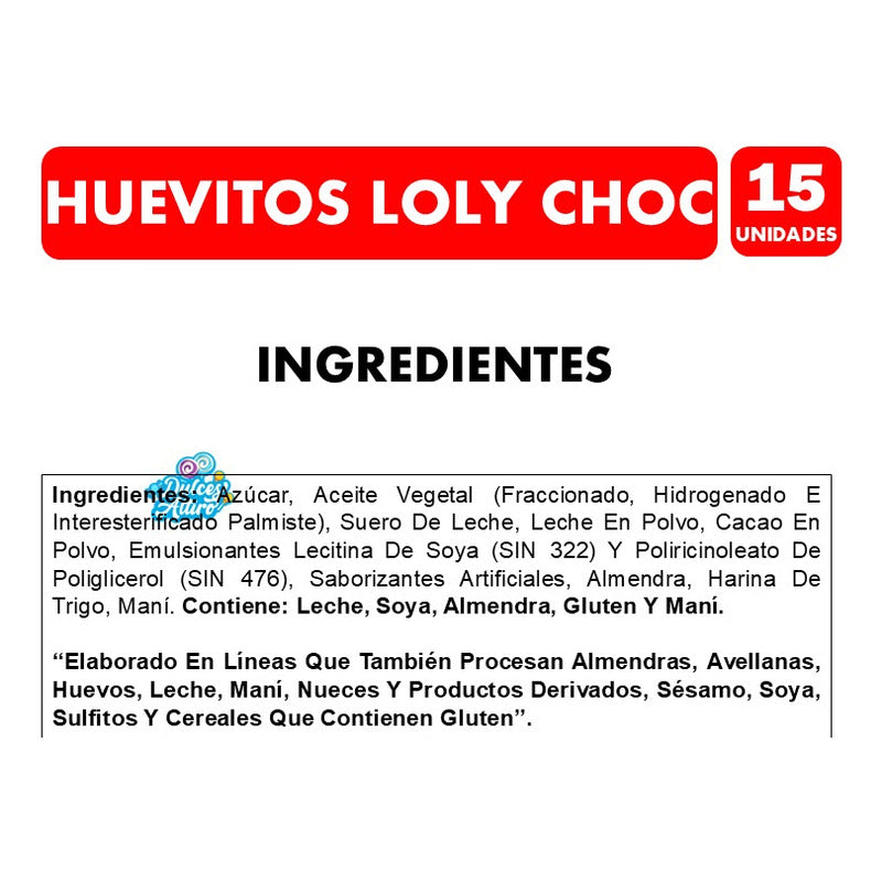 Huevitos De Pascua Rellenos Loly Choc (bandeja 15 Unidades)