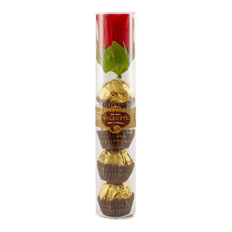 Chocolates Para Regalar Valentte - Caja Acrílica Con Rosa