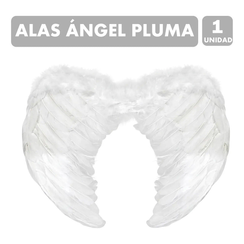 Alas De Ángel Pluma Blanco Especial Noche Halloween 60x45cm Blanco