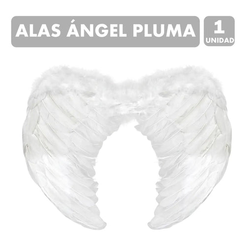 Alas De Ángel Pluma Blanco Especial Noche Halloween 60x45cm Blanco