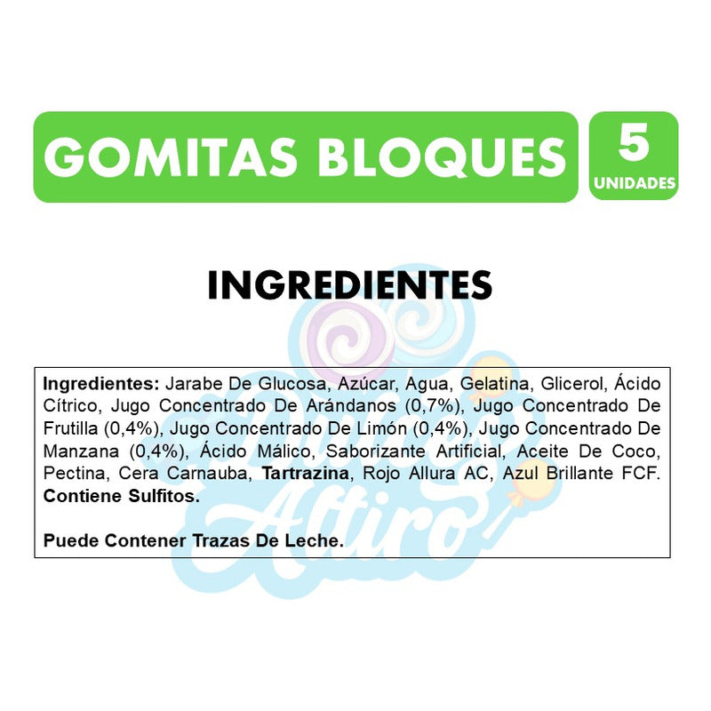 Bloques- Gomitas 4d Sabores Frutales (pack Con 5 Unidades)