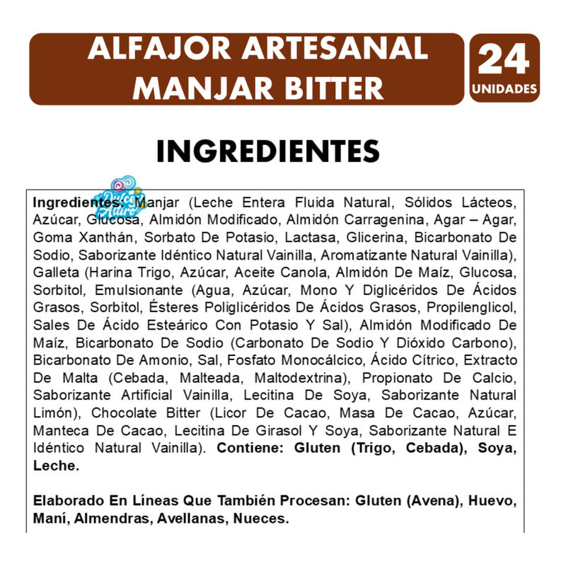 Alfajor Manjar Artesanal Entrelagos  (caja Con 24 Unidades)