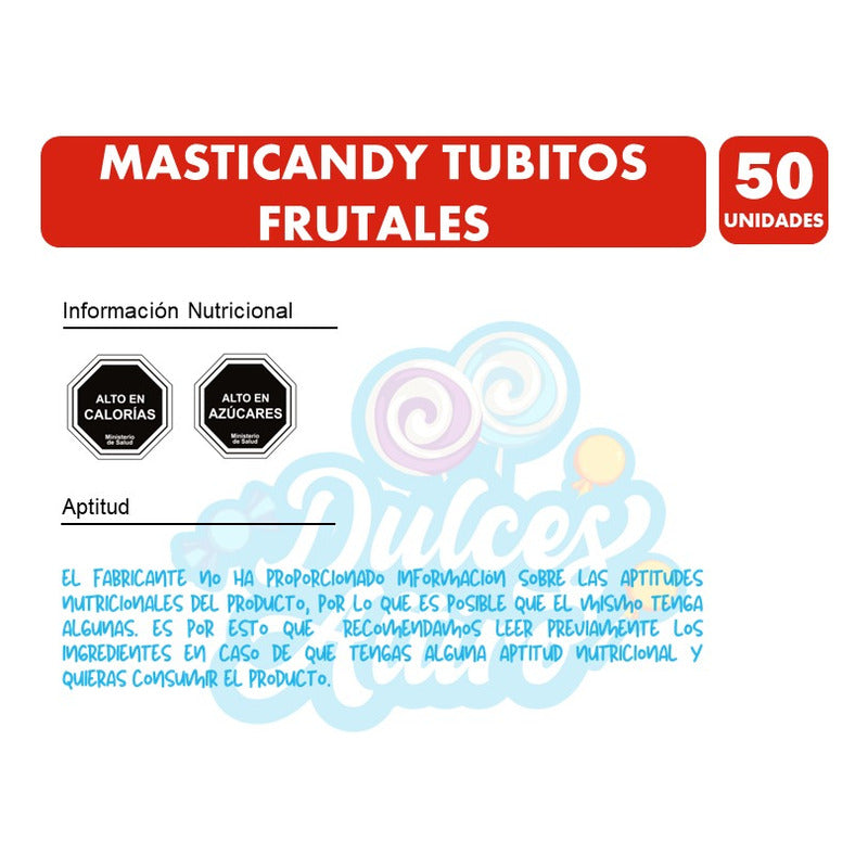Masticandy Tubitos - Sabores Surtidos (bolsa Con 50 Un)