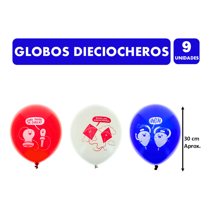 Globos Para El 18 - Ideal Para Decorar Tu Casa O Fonda (9 U)