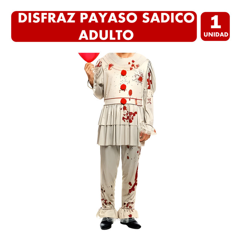 Disfraz Payaso Sádico Adulto Especial Noche De Halloween Caqui S