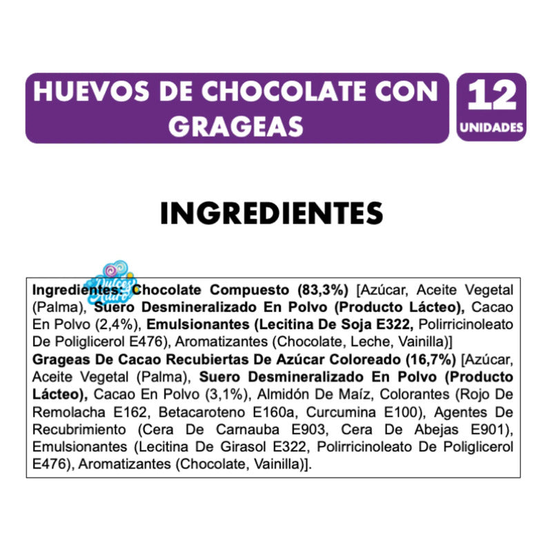 Huevos De Chocolate Bonbon Minicco (caja Con 12 Unidades)