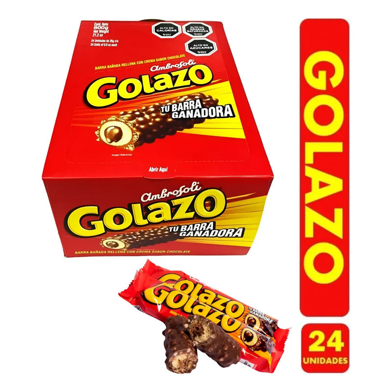 Golazo Barra Bañada Sabor Chocolate De Ambrosoli (24 Unid)