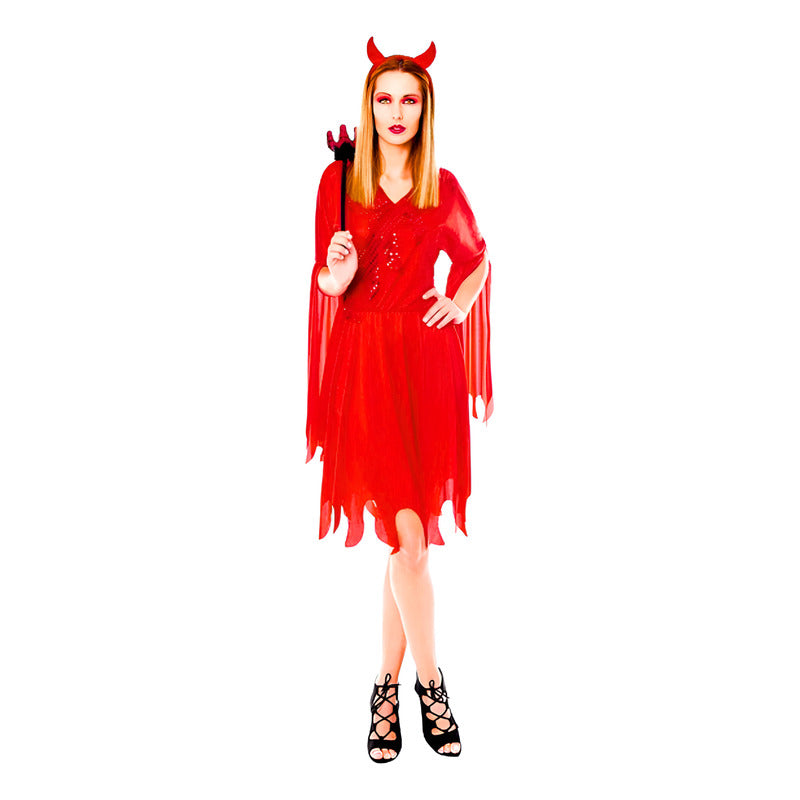 Disfraz Traje Diablesa Mujer Adulto Especial Halloween Rojo L