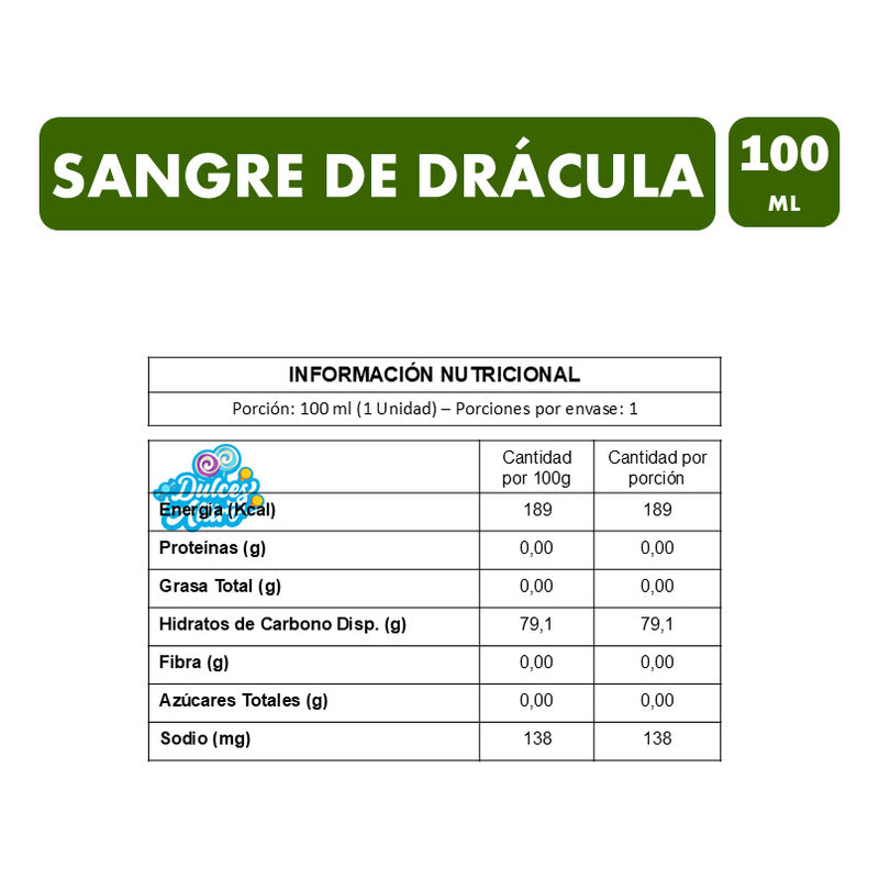 Gel Tipo Sangre De Drácula - Dulces Para Halloween Unitario