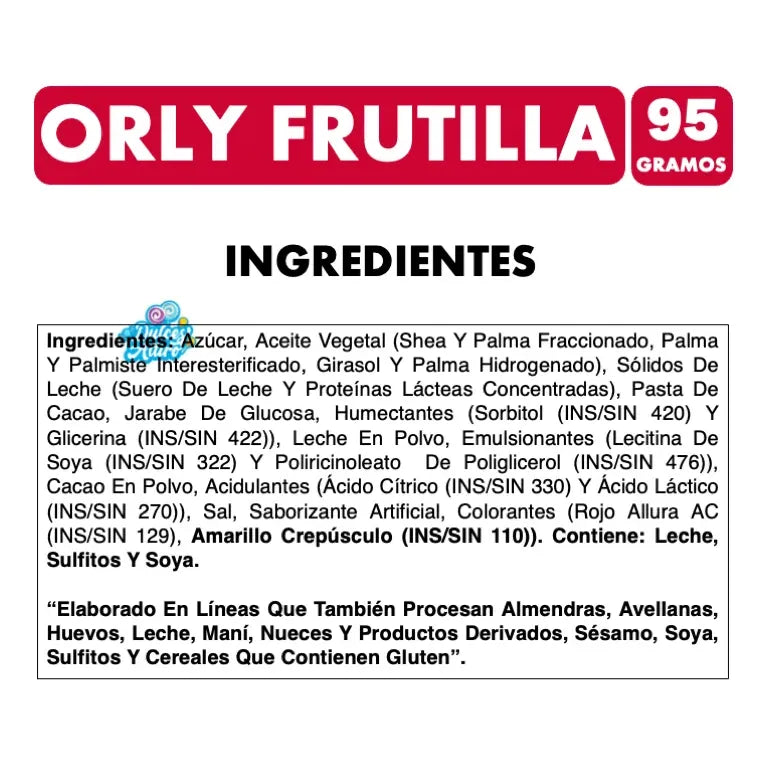 Chocolate Orly Frutilla De Ambrosoli (barra 95 Gramos)