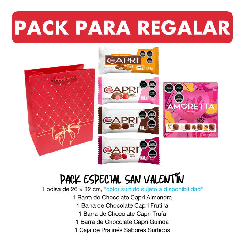 Pack Chocolates Capri Todas Las Variedades + Pralinés +bolsa
