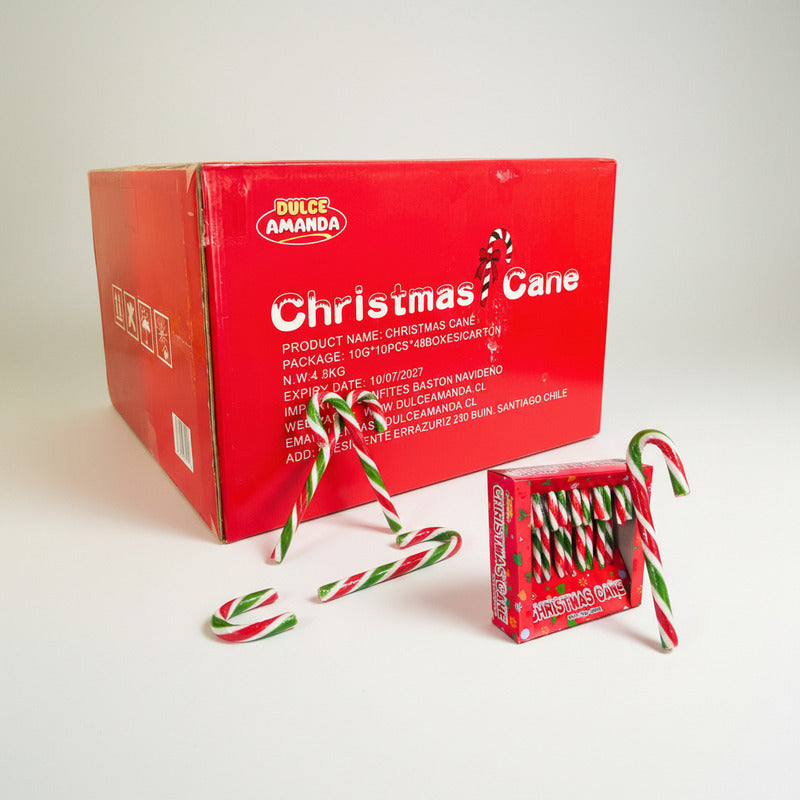 Bastones Dulces Navideños Por Mayor - Caja Con 48 Unidades