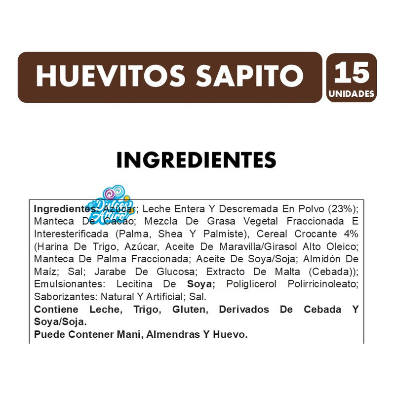 Huevos De Pascua De Sapito Tradicional Arcor(bandeja De 15u)