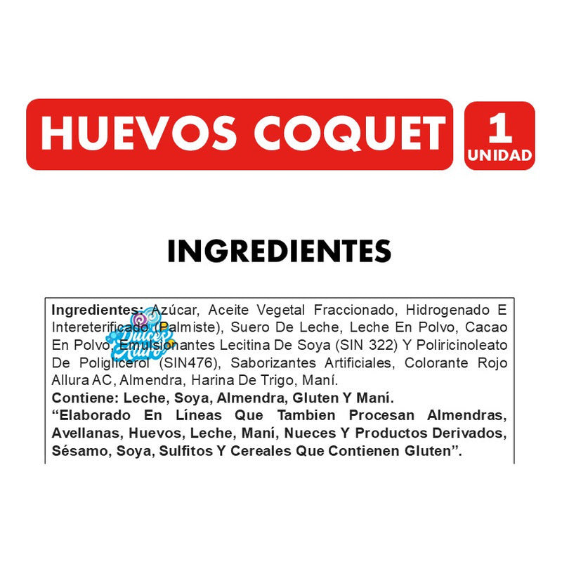 Huevitos De Pascua Coquet Sabor Frutilla - Bandeja De 15 Un