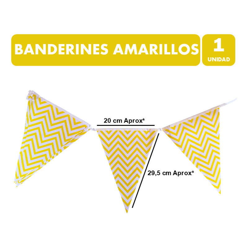 Pack Cumpleaños Amarillo -adornos Accesorios Decoración