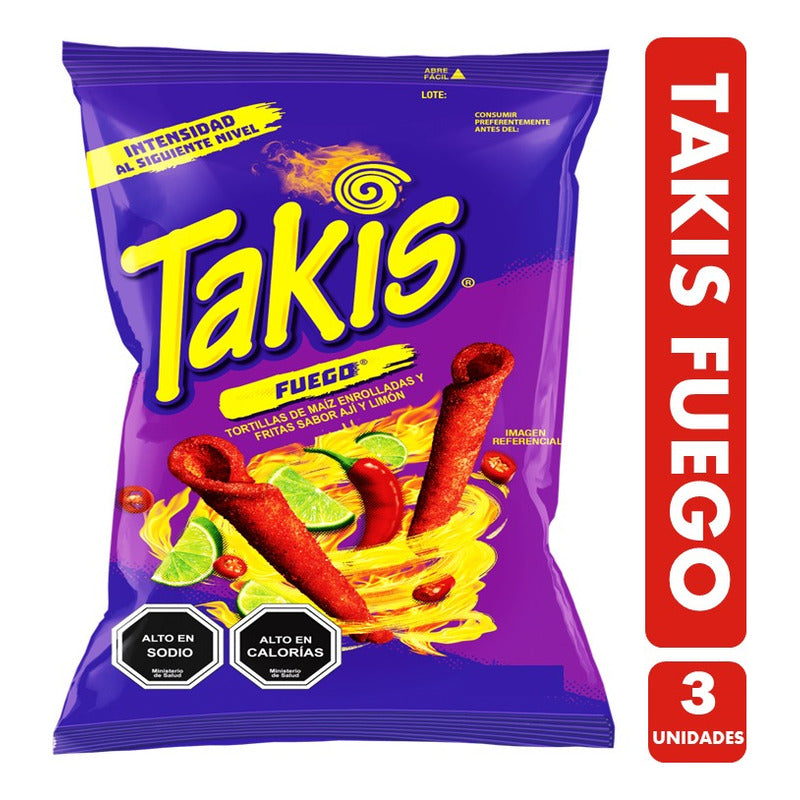 Takis Aji Y Limón - Tortillas De Maíz Fuego (pack Con 3 Un)