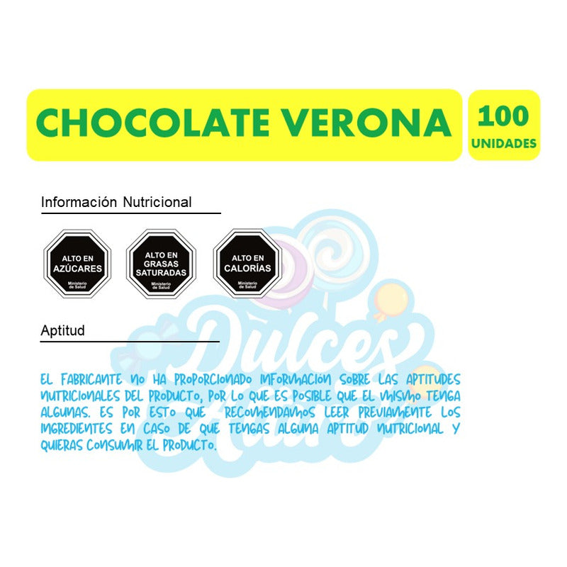 Chocolate Verona Blanco -clásico De Infancia (bolsa De 100)