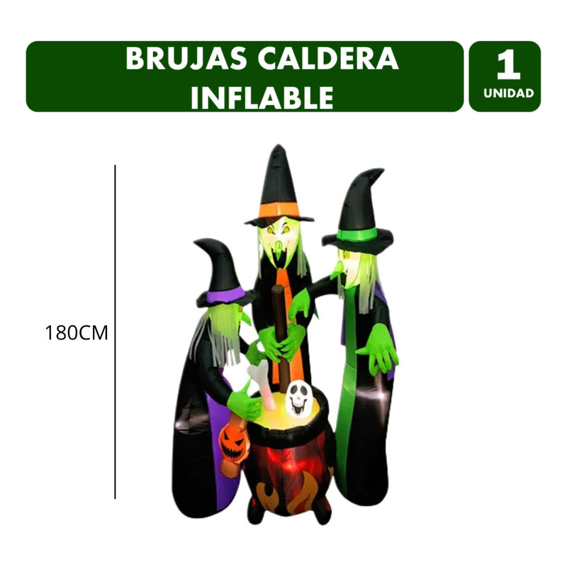 Decoración Gigante Halloween Brujas Inflables Led (180cm) Variados