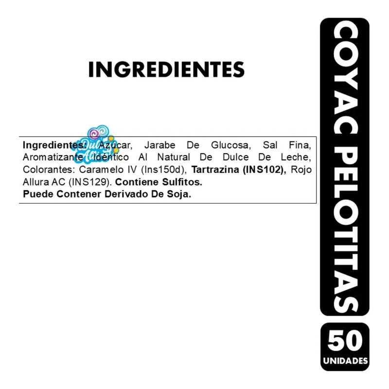 Coyac Pelotitas Sabor Dulce De Leche - Bolsa Con 50 Unidades