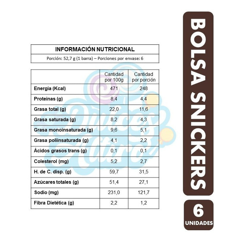 Snickers - Chocolate Con Leche Relleno (bolsa Con 6 Uni)