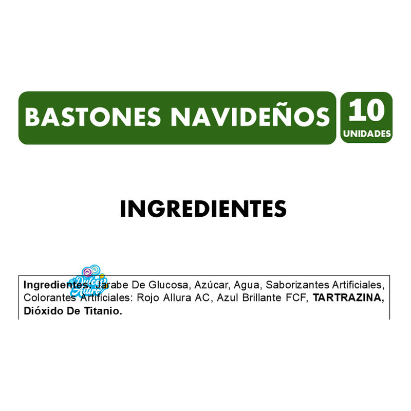 Bastones Navideños Para Colgar En Navidad (caja De 10u)