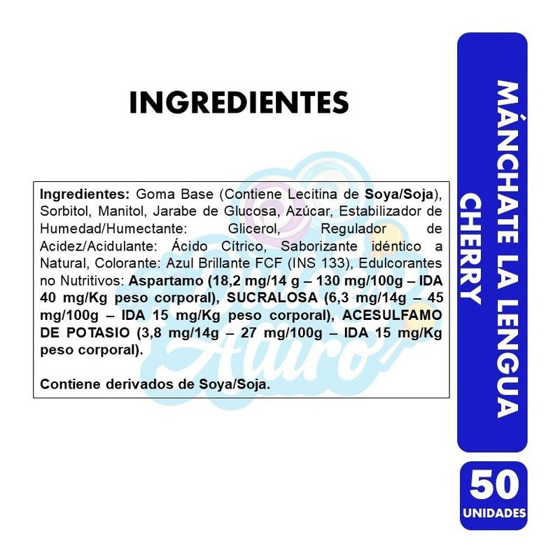 Arcor Mánchate La Lengua Sabor Cherry (display 50 Unidades)