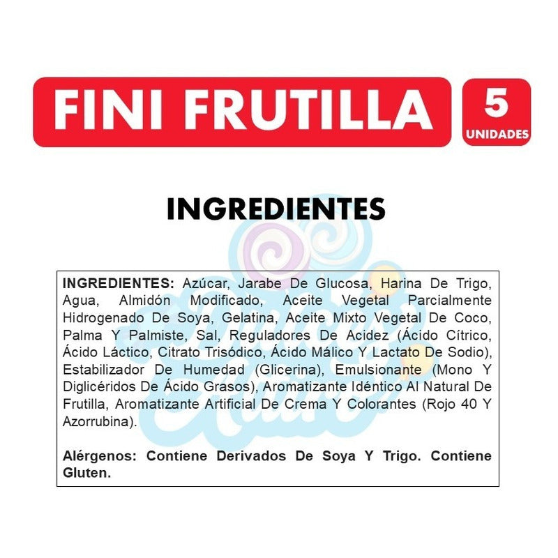 Gomitas En Forma De Tubo Sabor Frutilla Fini (pack De 5 Uni)