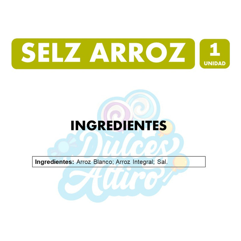 Selz Galletas De Arroz - Marca Arcor (contiene 100 Gramos)