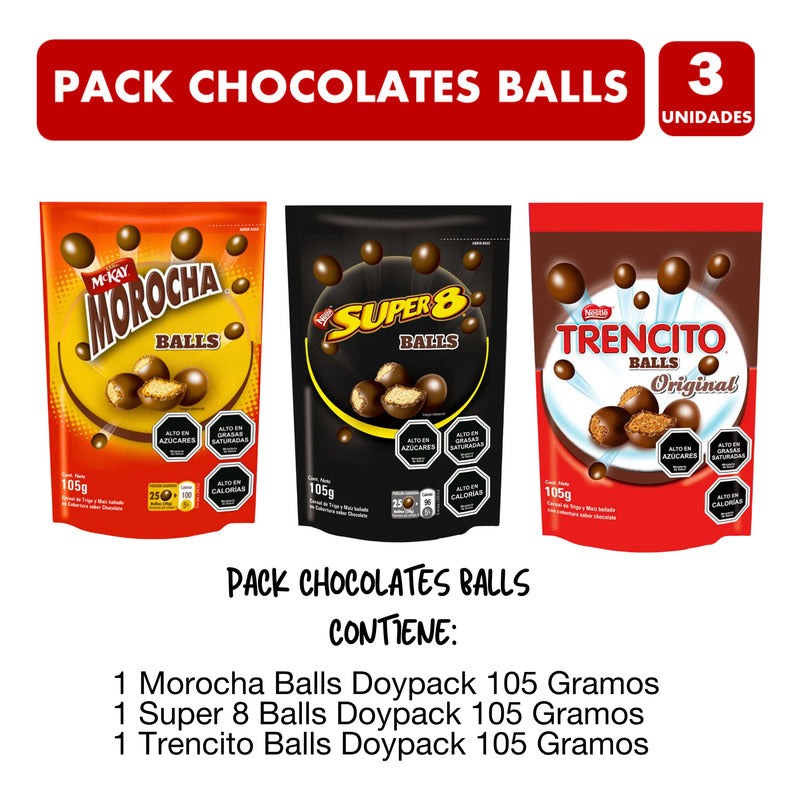Chocolates Balls Variedades Nestlé - Pack De 3 Unidades