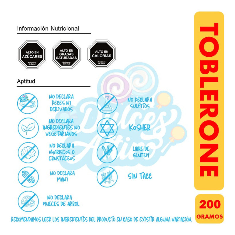 Chocolate Toblerone Origen Suizo- Mondelez (contiene 200 Gr)
