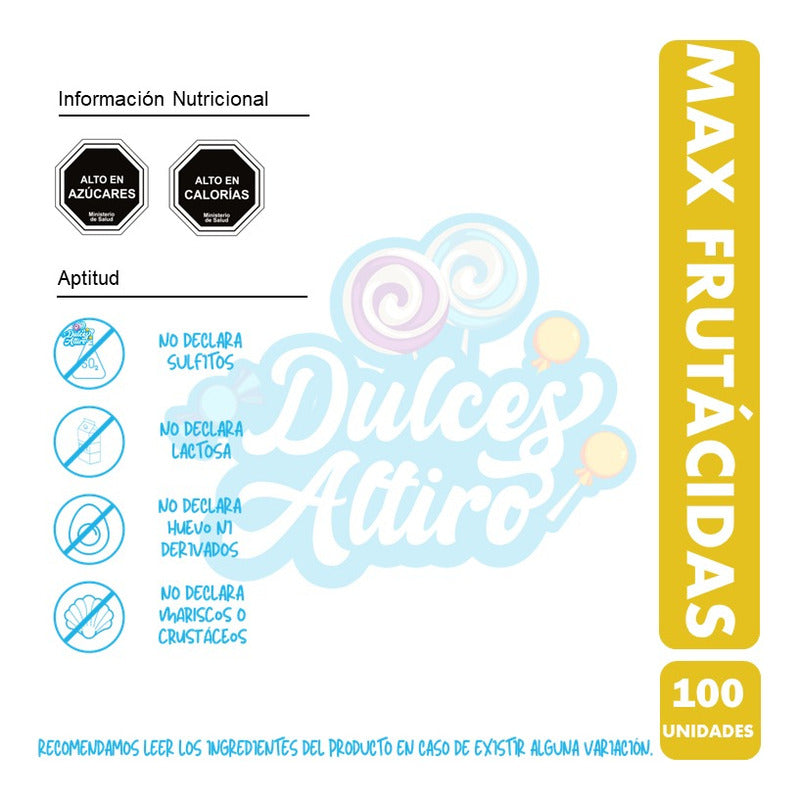 Masticable Max Frutacidas Colombina (contiene 100 Unidades)