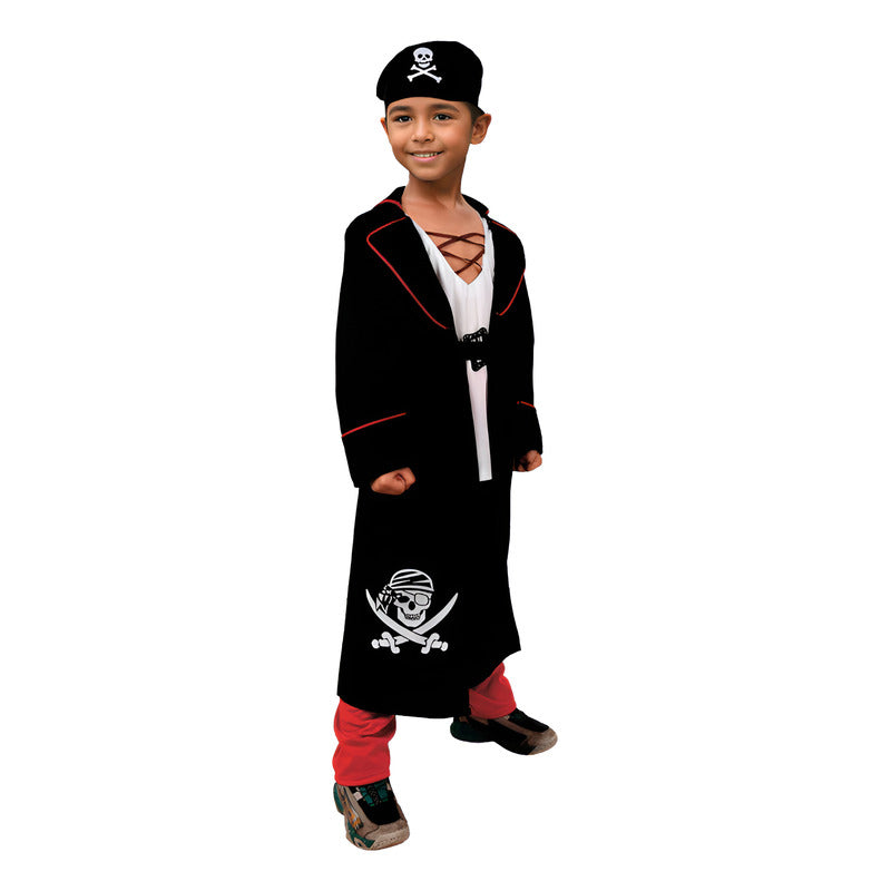 Disfraz Traje De Pirata Niño Cosplay Fiesta Halloween Negro 5-6