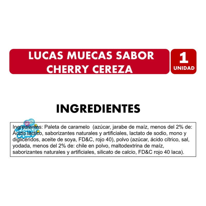 Lucas Muecas Cherry Cereza - Paleta De Caramelo Mexicano